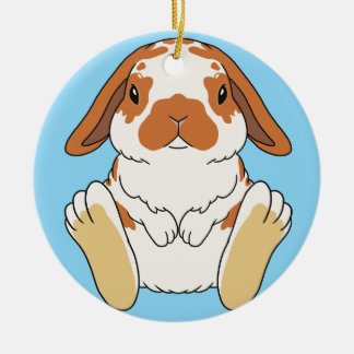 Lop Bunny Broken Orange Ceramic Ornament