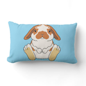 Lop Bunny Broken Orange Lumbar Pillow