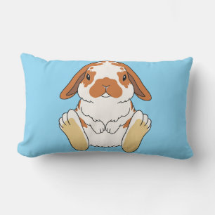 Lop Bunny Broken Orange Lumbar Pillow