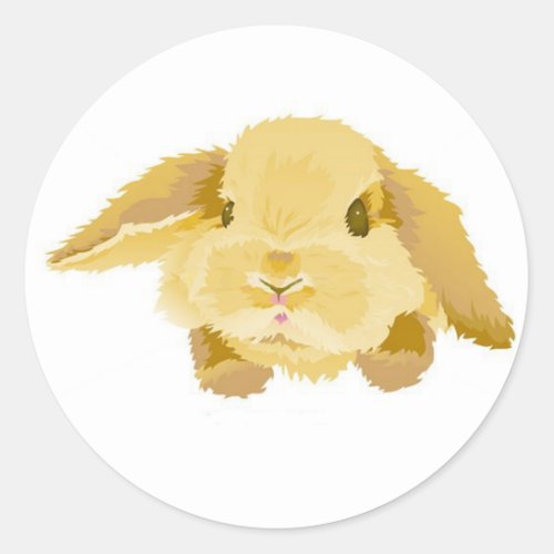 Lop Eared Bunny Classic Round Sticker