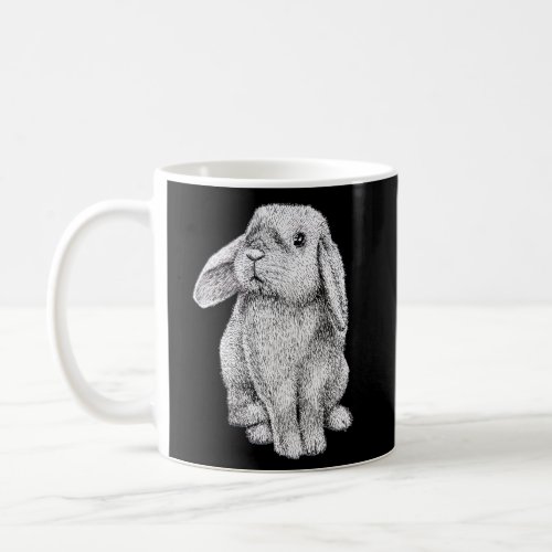 Lop Eared Bunny Rabbit Easter Drawing Coffee Mug
