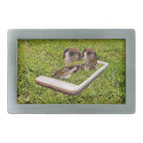 Lop Eared Bunny Rabbit Family  Belt Buckle