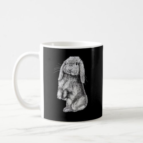 Lop Eared Bunny Rabbit Sitting Drawing Coffee Mug