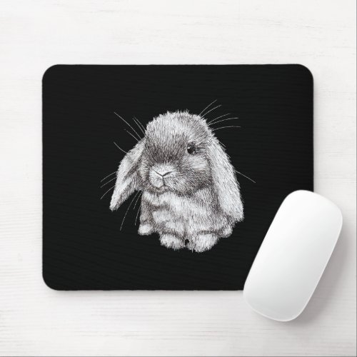 Lop Eared Bunny Rabbit Sketch Mens Womens Children Mouse Pad