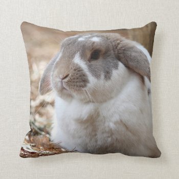 Lop-eared Bunny Throw Pillow by backyardwonders at Zazzle