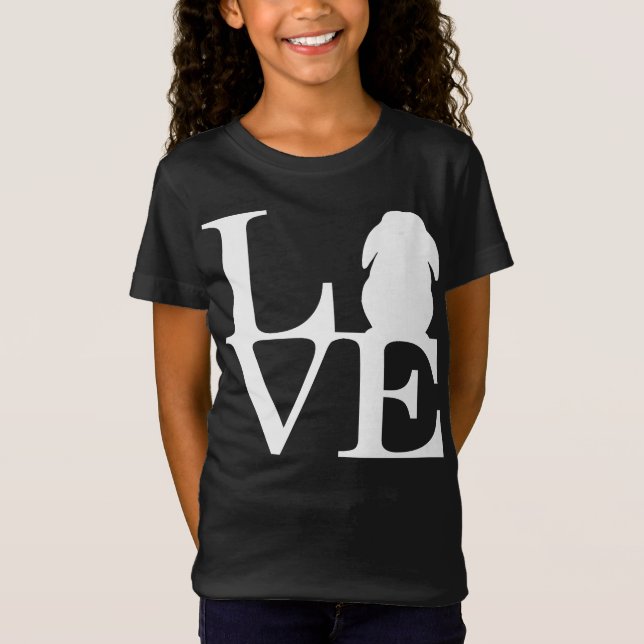 Lop Rabbit Lover I Love Bunnies Graphic T-Shirt (Front)