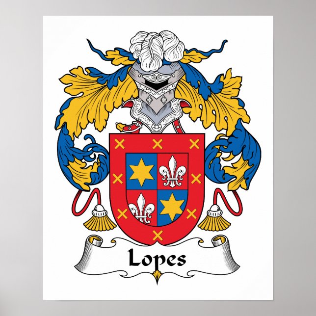 Lopes Family Crest Poster (Front)