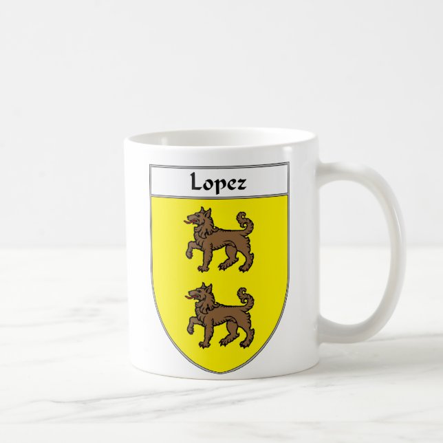 Lopez Coat of Arms/Family Crest Coffee Mug (Right)