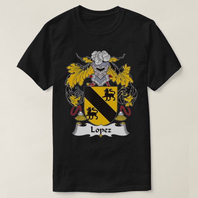 Lopez Coat of Arms - Family Crest T-Shirt (Design Front)