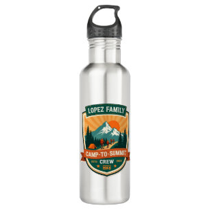 Lopez Family Camp-To-Summit Crew Vintage Hiking Ca Stainless Steel Water Bottle