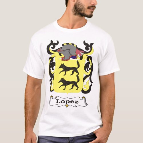 Lopez Family Coat of Arms T_shirt