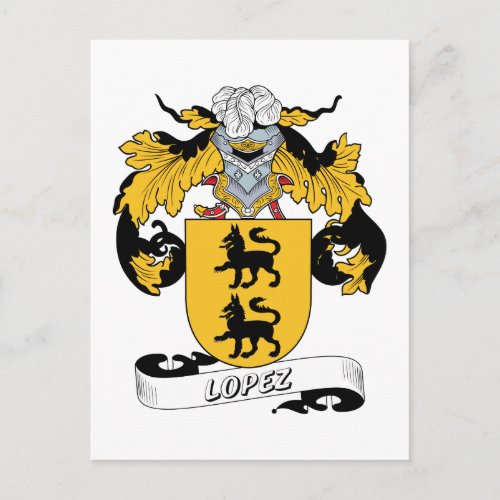 Lopez Family Crest Postcard