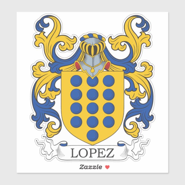 Lopez Family Crest Sticker (Sheet)