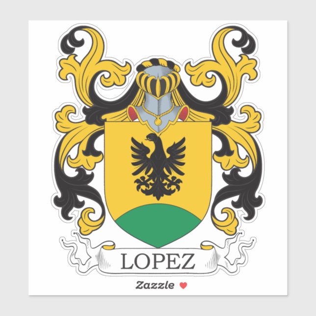 Lopez Family Crest Sticker (Sheet)