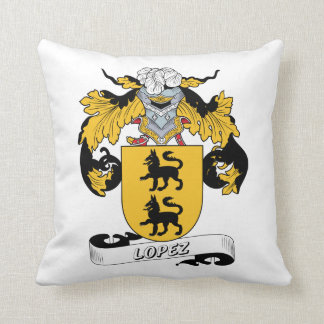 Lopez Family Crest Throw Pillow