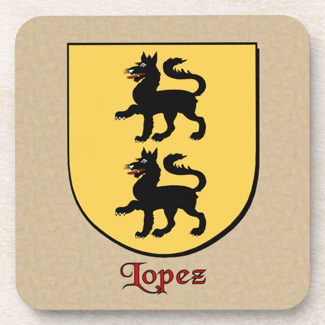 Lopez Family Shield Drink Coaster (Front)