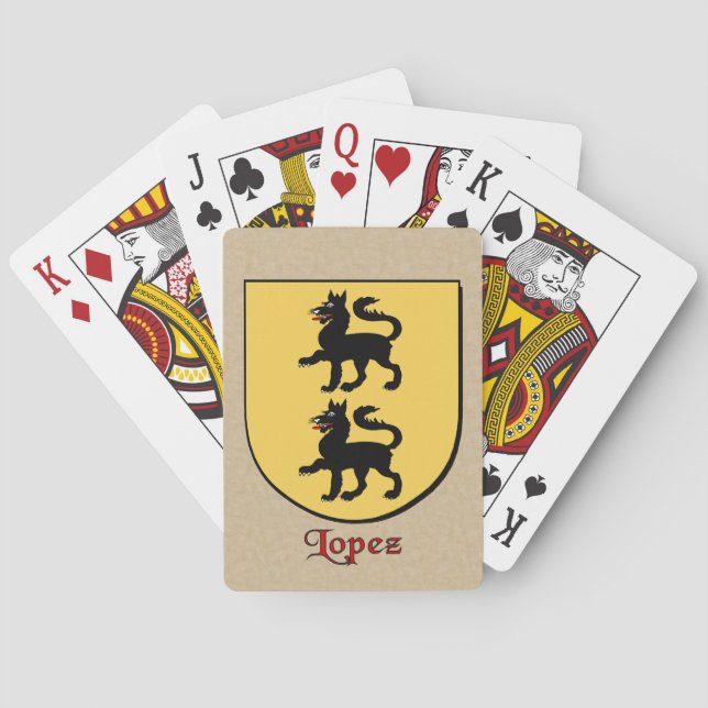 Lopez Heraldic Shield Poker Cards (Back)