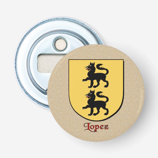 Lopez Historical Arms Shield Bottle Opener (Front)
