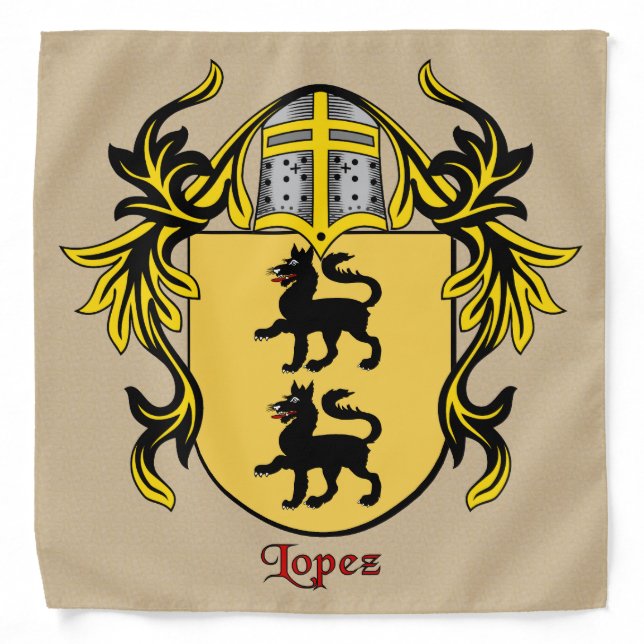 Lopez Historical Coat of Arms Bandana (Front)