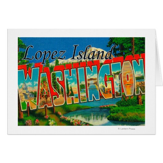 Lopez Island, Washington - Large Letter Scenes Cards (Front Horizontal)