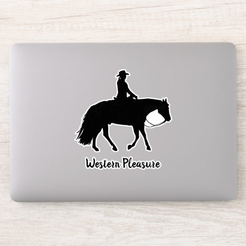 Loping Black Western Pleasure Horse Silhouette Sticker