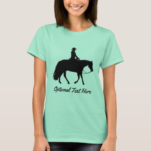 Loping Black Western Pleasure Horse Silhouette T_Shirt