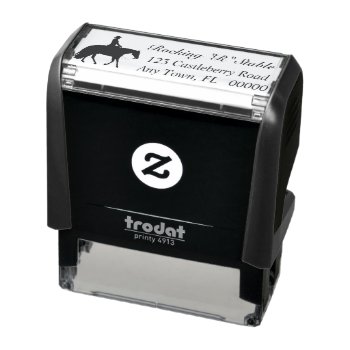 Loping Western Pleasure Horse & Rider Silhouette Self-inking Stamp by PandaCatGallery at Zazzle