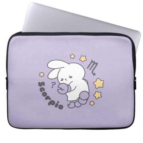 Loppitokki Bunny Embracing Scorpio Zodiac Magic I Laptop Sleeve