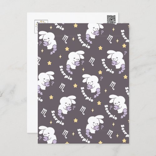 Loppitokkis Cosmic Scorpio Pattern Bunny Art II Postcard