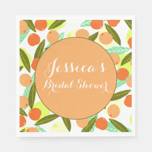 Loquat Fruit Pattern Bridal Shower Peach Thank You Napkins