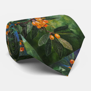 Loquats in April Spring Painting by Alfred Fox Neck Tie