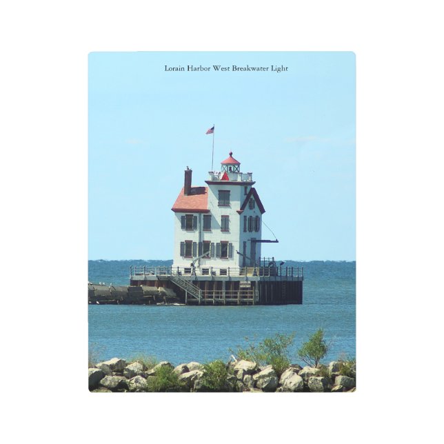 Lorain Harbor West Breakwater Light metal wall art (Front)