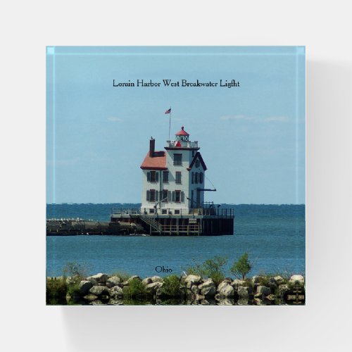 Lorain Harbor West Breakwater Light paperweight