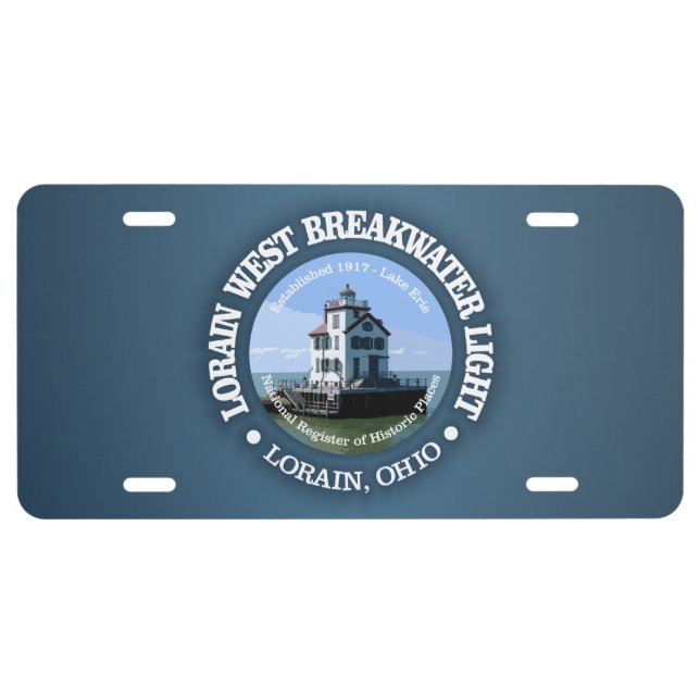 Lorain West Breakwater Light License Plate (Front)
