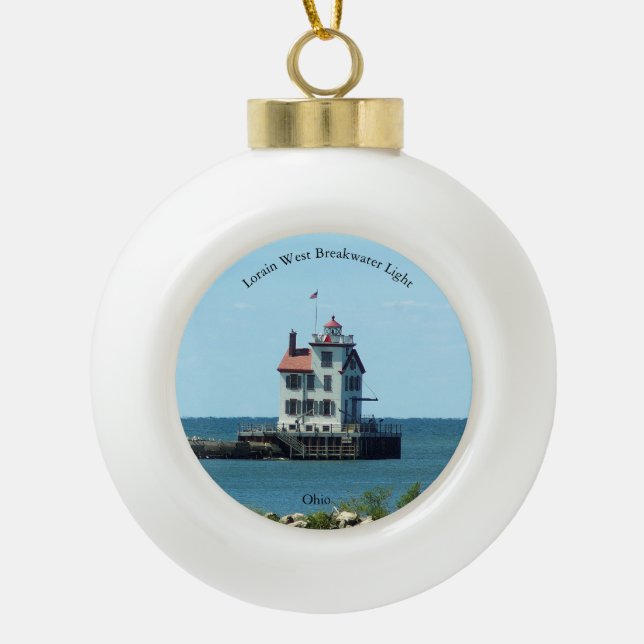 Lorain West Breakwater Light ornament (Front)