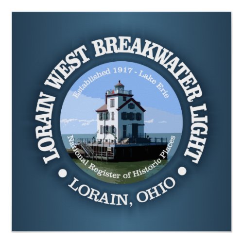 Lorain West Breakwater Light Poster