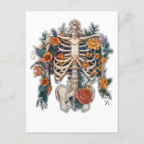 loral Conversation with the Skeleton Postcard