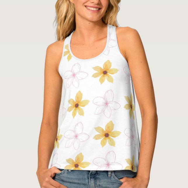 loral Women’s Tank Top – Summer Flower Print (Front)