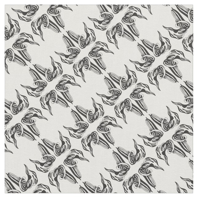 Lord and ladies black and white pattern fabric (Close Up)