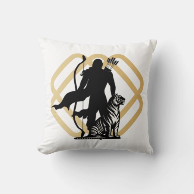 Lord Ayyappan Throw Pillow (Front)