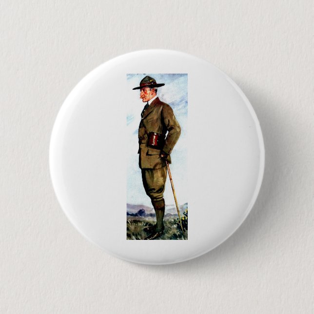 Lord Baden-Powell - Scouting Founder Pinback Button (Front)
