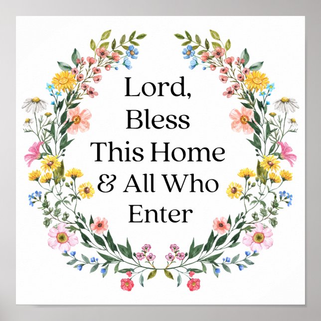 Lord Bless This Home Family Home Decor Quotes (Front)