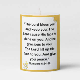 Lord Blessing Keep You Numbers Pillar Candle