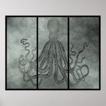 Lord Bodner Triptych In Black And White Poster by OldArtReborn at Zazzle