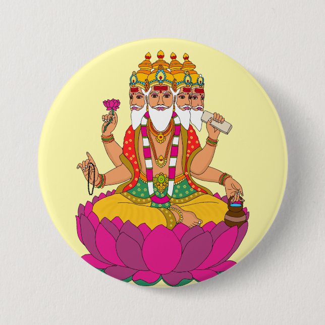 Lord Brahma Button (Front)