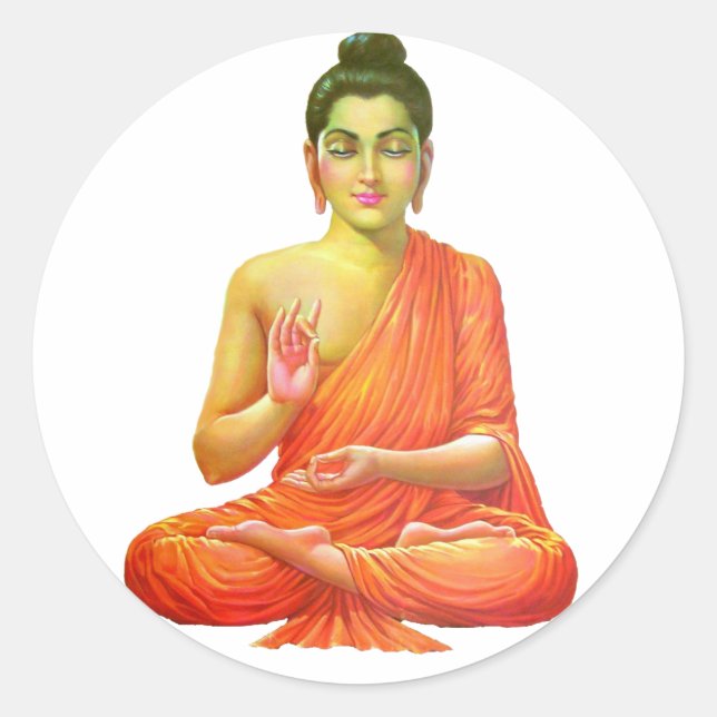 Lord Buddha Classic Round Sticker (Front)
