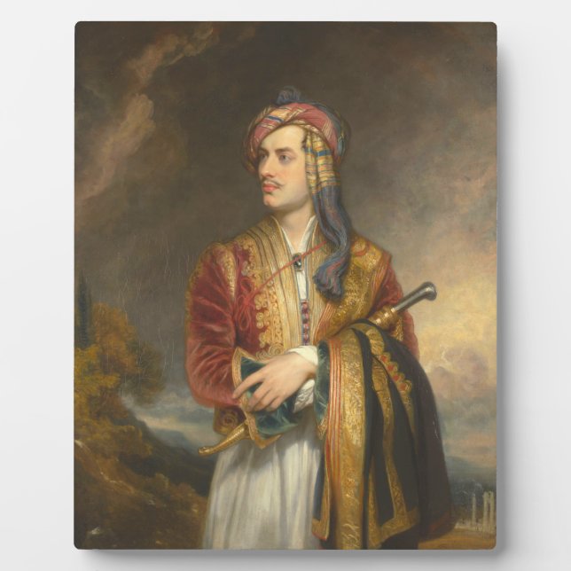 Lord Byron In Albanian Dress During The Greek War Plaque (Front)