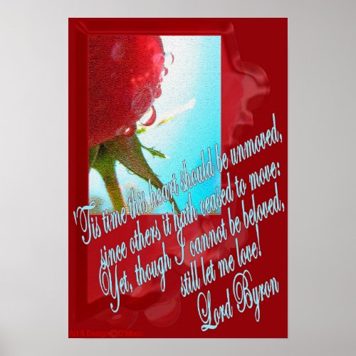 Lord Byron still let me love poem quote poster