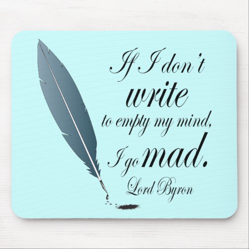 Lord Byron Writing Quote Computer Reading Gift Mouse Pad