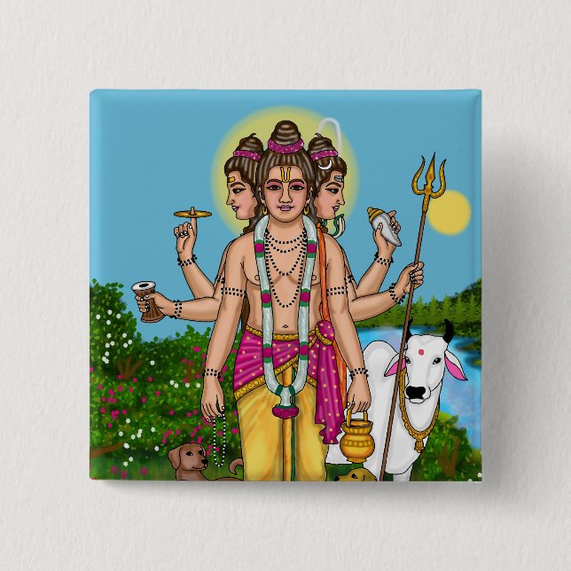 Lord Dattatreya Button (Front)